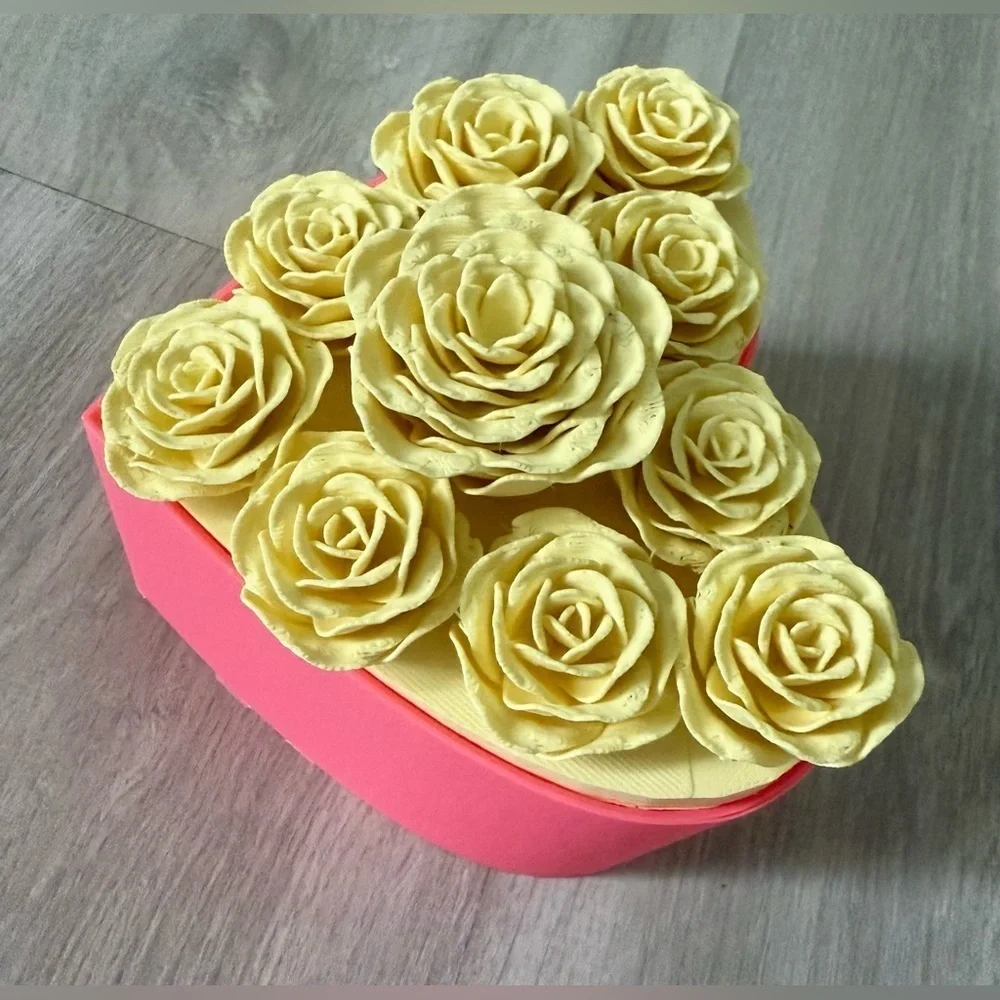 Roses Heart Container Valentine's Day 3D printed jewelry box gift